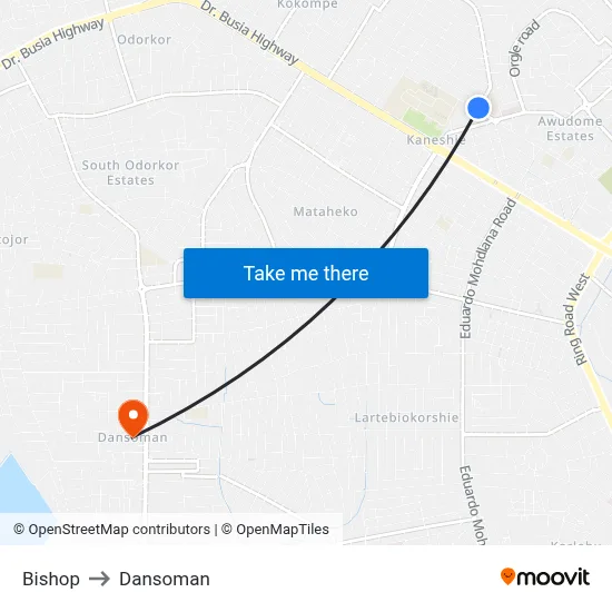 Bishop to Dansoman map