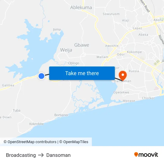 Broadcasting to Dansoman map