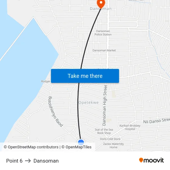 Point 6 to Dansoman map