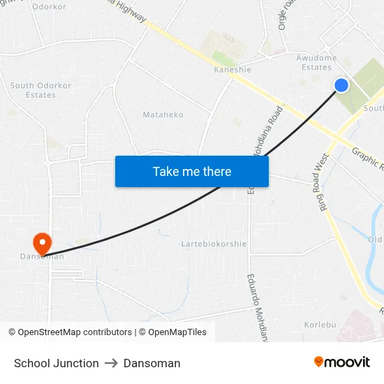 School Junction to Dansoman map