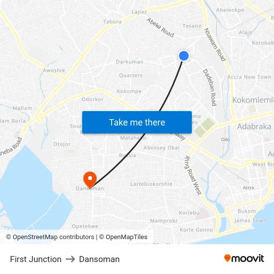 First Junction to Dansoman map