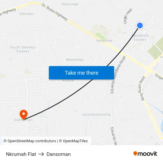 Nkrumah Flat to Dansoman map