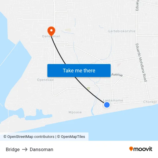 Bridge to Dansoman map