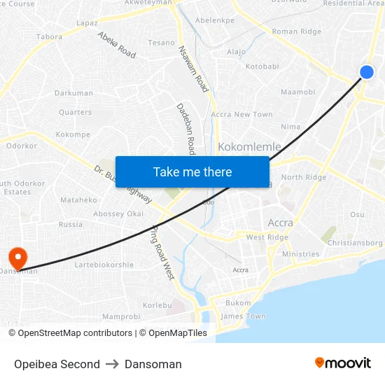 Opeibea Second to Dansoman map