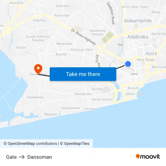 Gate to Dansoman map