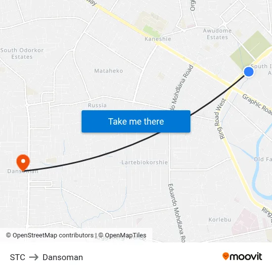 STC to Dansoman map
