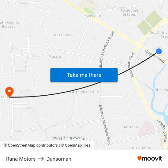 Rana Motors to Dansoman map