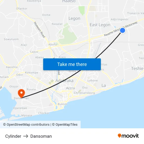 Cylinder to Dansoman map