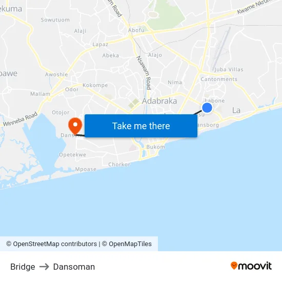 Bridge to Dansoman map