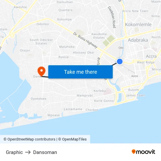 Graphic to Dansoman map