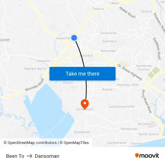 Been To to Dansoman map