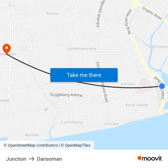Junction to Dansoman map