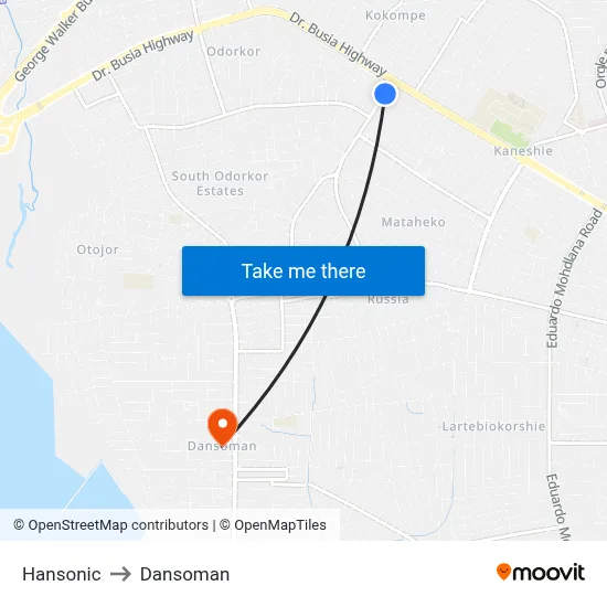 Hansonic to Dansoman map