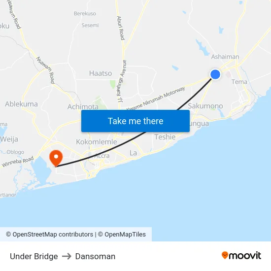 Under Bridge to Dansoman map