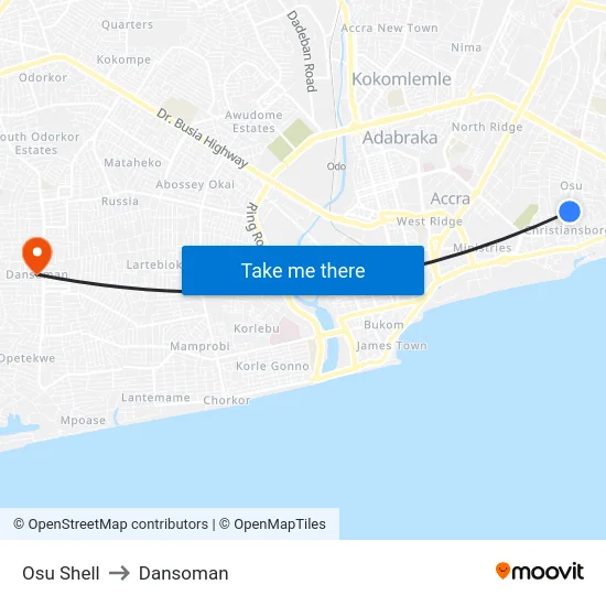 Osu Shell to Dansoman map
