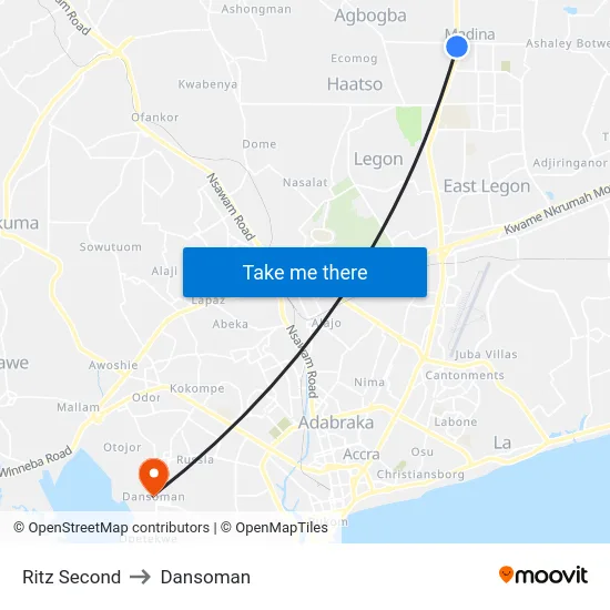Ritz Second to Dansoman map