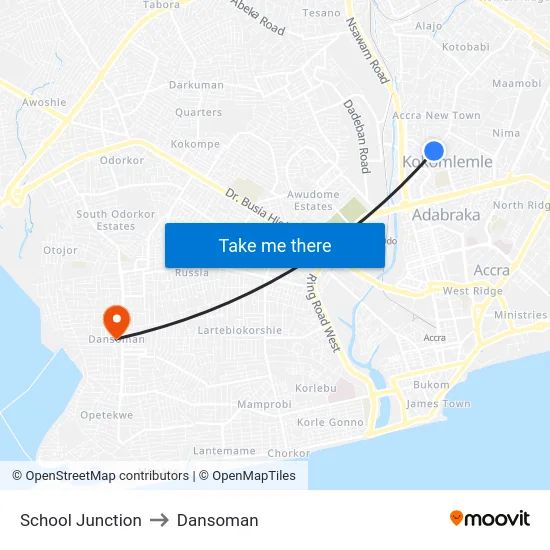 School Junction to Dansoman map