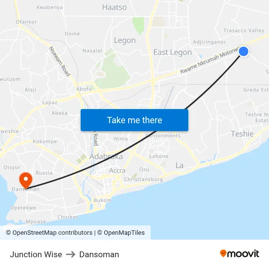 Junction Wise to Dansoman map