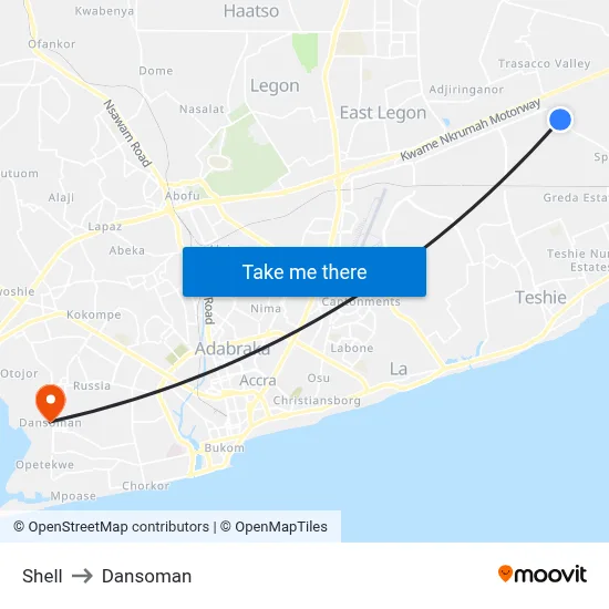 Shell to Dansoman map