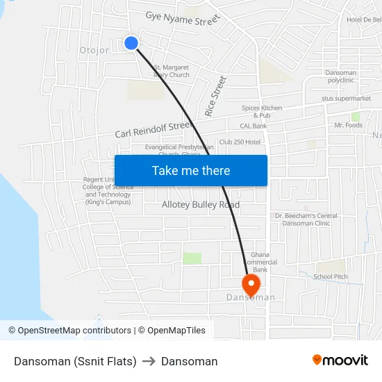 Dansoman (Ssnit Flats) to Dansoman map