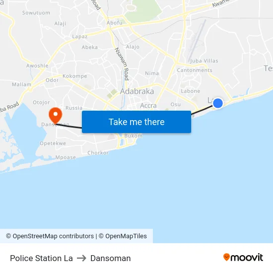Police Station La to Dansoman map