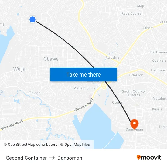Second Container to Dansoman map