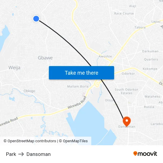 Park to Dansoman map