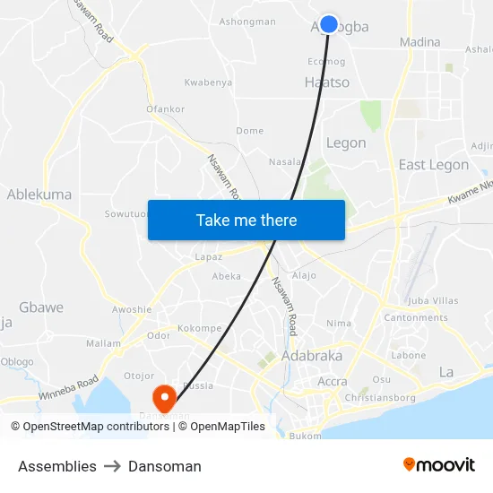 Assemblies to Dansoman map