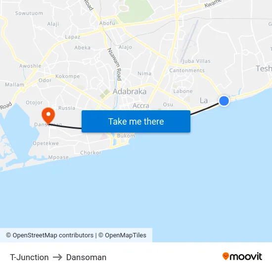 T-Junction to Dansoman map