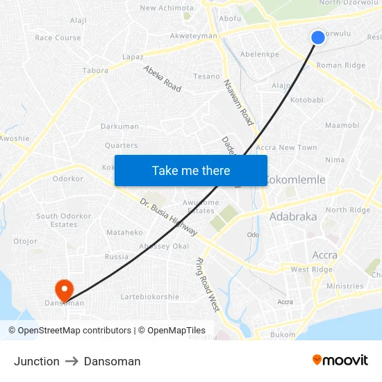 Junction to Dansoman map