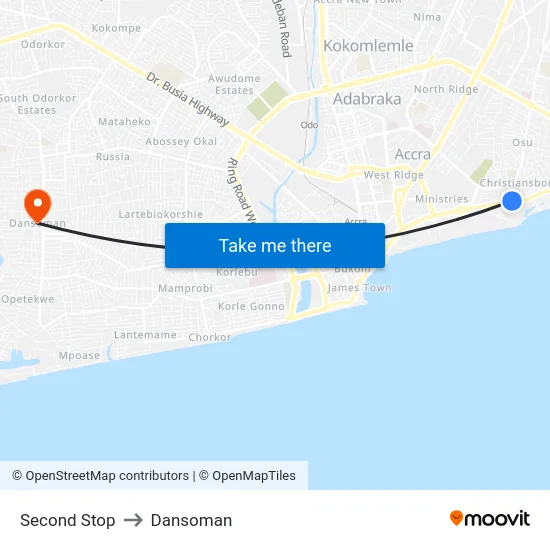 Second Stop to Dansoman map