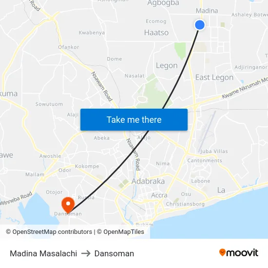 Madina Masalachi to Dansoman map