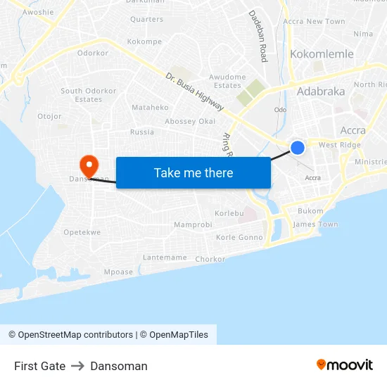 First Gate to Dansoman map
