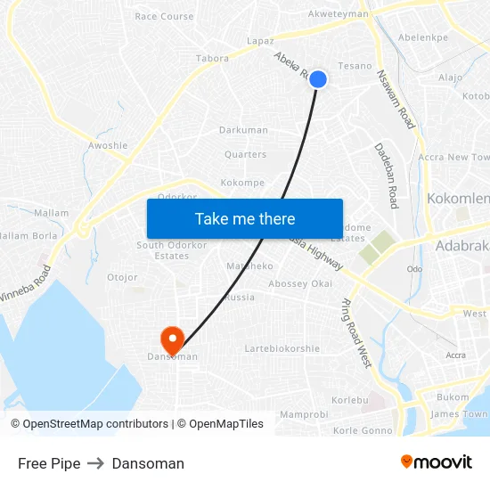 Free Pipe to Dansoman map