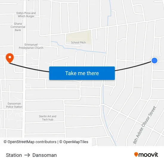 Station to Dansoman map