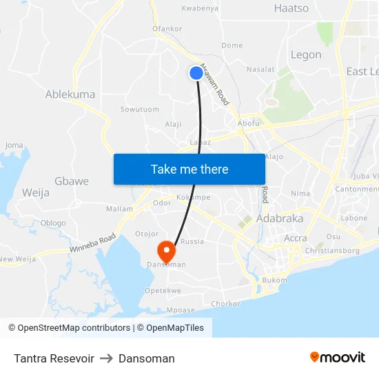 Tantra Resevoir to Dansoman map