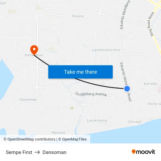 Sempe First to Dansoman map