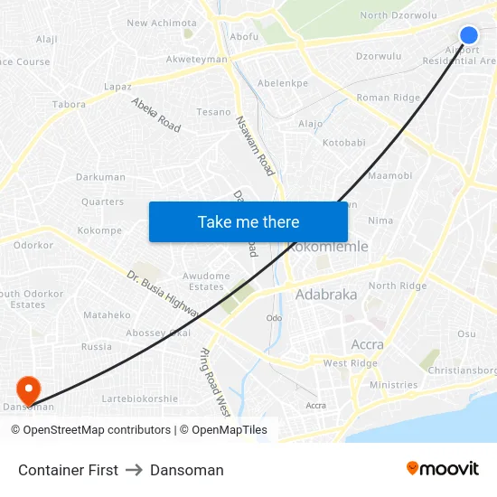 Container First to Dansoman map