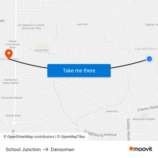 School Junction to Dansoman map