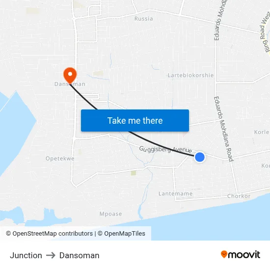 Junction to Dansoman map