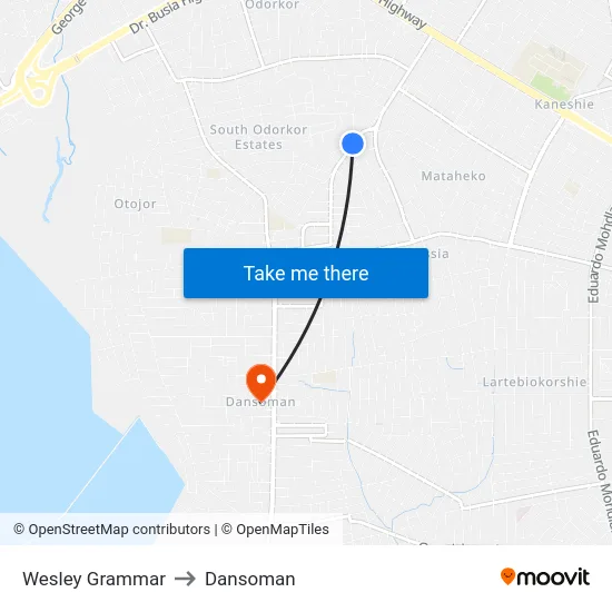 Wesley Grammar to Dansoman map