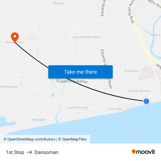 1st Stop to Dansoman map