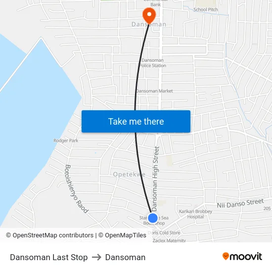 Dansoman Last Stop to Dansoman map
