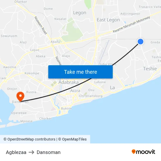 Agblezaa to Dansoman map