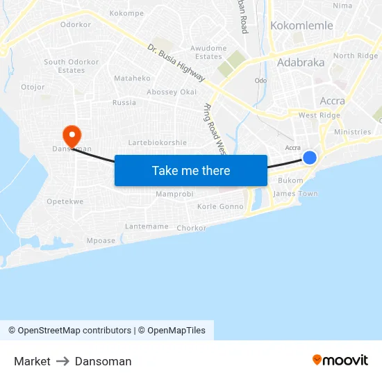 Market to Dansoman map