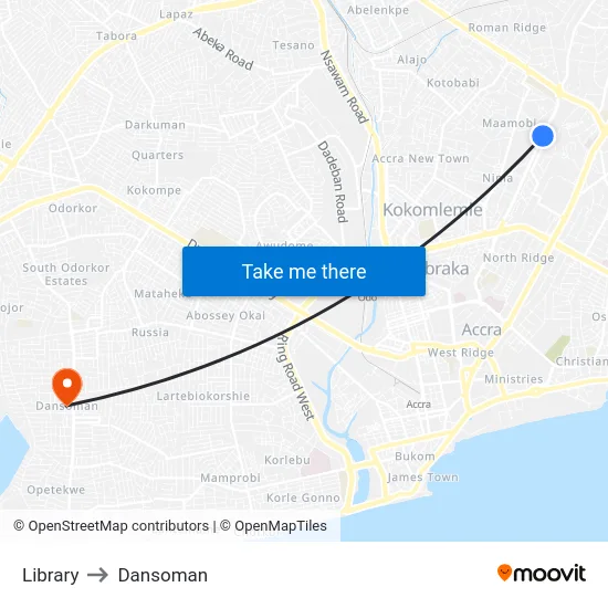 Library to Dansoman map