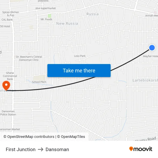 First Junction to Dansoman map
