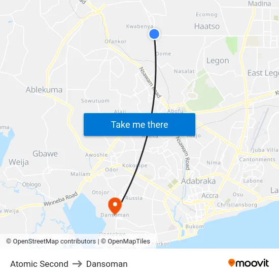 Atomic Second to Dansoman map