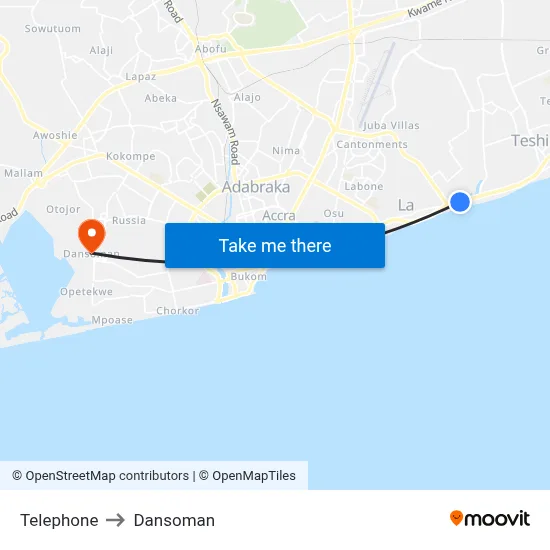 Telephone to Dansoman map