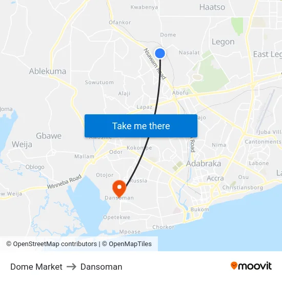 Dome Market to Dansoman map